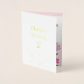 ウォーターモダンカラーワイルドフラワーイラストレーション 箔カード (正面)