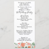 ウォーターモダンカラーワイルドフラワー結婚式 プログラム (裏面)