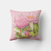 ウォーターリイ素晴らしアートピンクの植物装飾用クッション クッション (裏面)