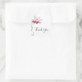 ウォーターリリーありがとうステッカー スクエアシール (バッグ)