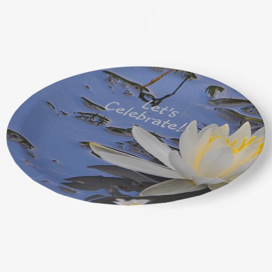ウォーターリリーお祝い ペーパープレート (アングル)
