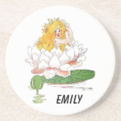 ウォーターリリーかわいい花の子フローラ妖女の子 コースター (正面)
