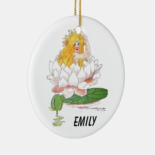 ウォーターリリーかわいい花の子フローラ妖女の子 セラミックオーナメント (右)