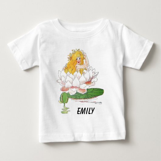 ウォーターリリーかわいい花の子フローラ妖女の子 ベビーTシャツ (正面)