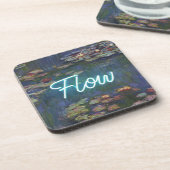 ウォーターリリーのリミックス – ネオン「FLOW」ウォールアート&ギフト コースター (左側)