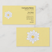 ウォーターリリーの花。白と黄。スタイル2. 名刺 (正面/裏面)