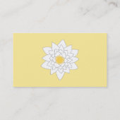 ウォーターリリーの花。白と黄。スタイル2. 名刺 (裏面)