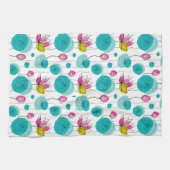 ウォーターリリーパッド花はっきりした鮮やかな色の皿 キッチンタオル (横)