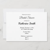 ウォーターリリーピンクフローラフォトブライダルシャワー 招待状 (裏面)