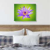 ウォーターリリーフラワーポンド水中競技パープルウォーター開花 キャンバスプリント (インサイチュ (寝室))