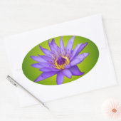 ウォーターリリーフラワーポンド水中競技パープルウォーター開花 楕円形シール (封筒)