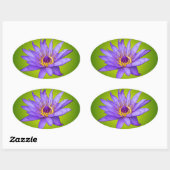 ウォーターリリーフラワーポンド水中競技パープルウォーター開花 楕円形シール (シート)