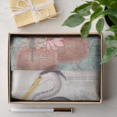 ウォーターリリーポンドグレーヘロンヴィンテージデカップアート 薄葉紙 (ギフト)