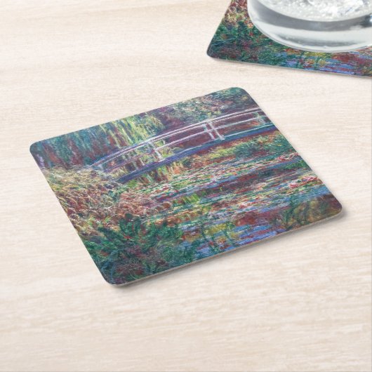 ウォーターリリーポンドハーモニーバラモネ スクエアペーパーコースター (アングル)