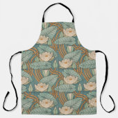 ウォーターリリーリリーアールヌーボー自然 エプロン (正面)