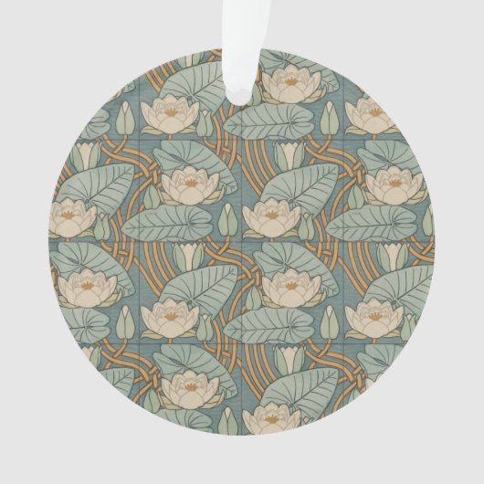 ウォーターリリーリリーアールヌーボー自然 オーナメント (正面)