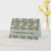 ウォーターリリーリリーアールヌーボー自然 カード (黄色い花)