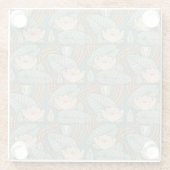 ウォーターリリーリリーアールヌーボー自然 ガラスコースター (裏面)