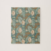 ウォーターリリーリリーアールヌーボー自然 ジグソーパズル (縦)