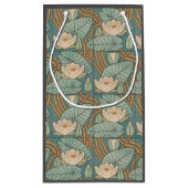 ウォーターリリーリリーアールヌーボー自然 スモールペーパーバッグ (裏面)