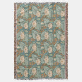 ウォーターリリーリリーアールヌーボー自然 スローブランケット (正面縦)