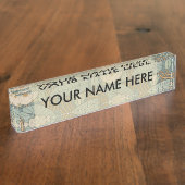 ウォーターリリーリリーアールヌーボー自然 デスクネームプレート (側面)