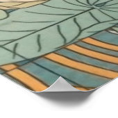 ウォーターリリーリリーアールヌーボー自然 ポスター (角)