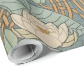ウォーターリリーリリーアールヌーボー自然 ラッピングペーパー (ロールコーナー)