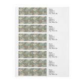 ウォーターリリーリリーアールヌーボー自然 ラップアラウンド宛名ラベル (シート)