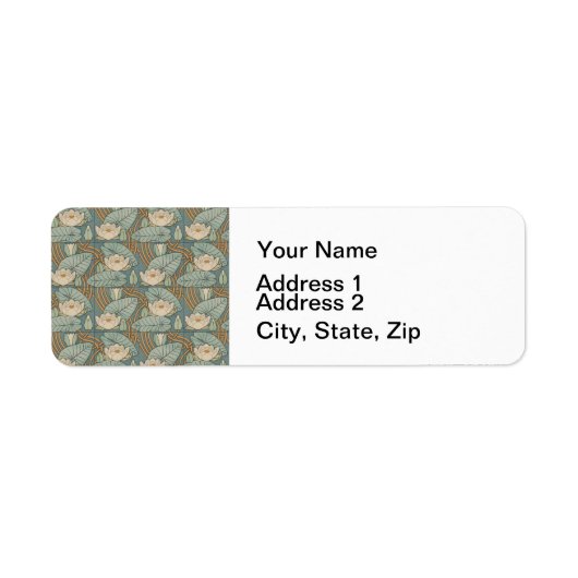 ウォーターリリーリリーアールヌーボー自然 ラベル (正面)