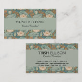 ウォーターリリーリリーアールヌーボー自然 名刺 (正面/裏面)