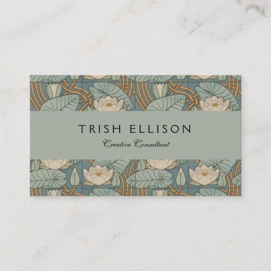 ウォーターリリーリリーアールヌーボー自然 名刺 (正面)