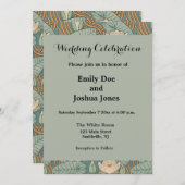 ウォーターリリーリリーアールヌーボー自然 招待状 (正面/裏面)