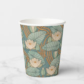 ウォーターリリーリリーアールヌーボー自然 紙コップ (裏面)