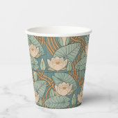 ウォーターリリーリリーアールヌーボー自然 紙コップ (正面)