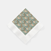 ウォーターリリーリリーアールヌーボー自然 縁ありカクテルナプキン (角)