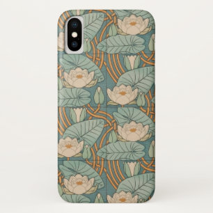 ウォーターリリーリリーアールヌーボー自然 iPhone X ケース