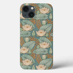 ウォーターリリーリリーアールヌーボー自然 iPhone 13ケース