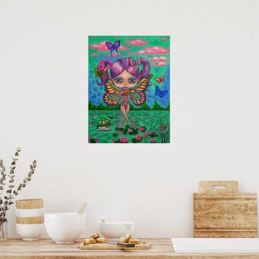 ウォーターリリー妖精のポスター ポスター (キッチン)