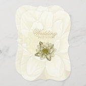 ウォーターリリー金ゴールドクリーム結婚式招待状 招待状 (正面/裏面)