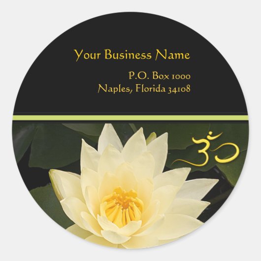 ウォーターリリー、オームステッカー ラウンドシール (正面)