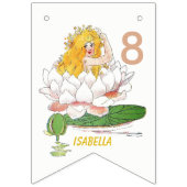 ウォーターリリー·フェアリーフラワー·チャイルド·フローラ·カワイトガール バンティングフラッグ (第3の旗)