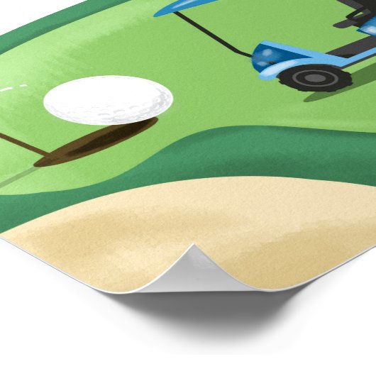 ウォーターリングホールゴルフパルティーボーイ誕生日サイン ポスター (角)