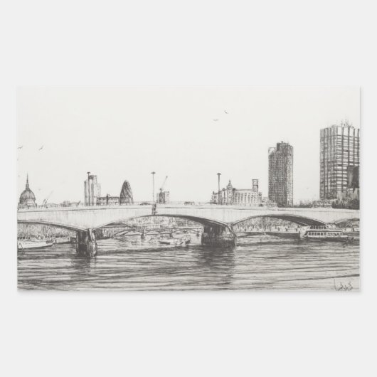 ウォータールブリッジロンドン。31/10/2006 長方形シール (正面)