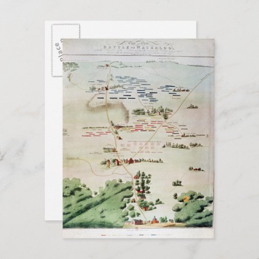 ウォータールーの戦いの計画と見解 ポストカード (正面/裏面)