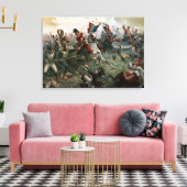 ウォータールーの戦い、1815年6月18日(色l) キャンバスプリント (インサイチュ (リビング))