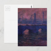 ウォータールー橋、曇り天気by Claude Monet ポストカード (正面/裏面)