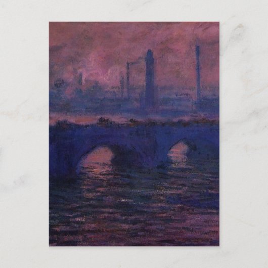 ウォータールー橋、曇り天気by Claude Monet ポストカード (正面)