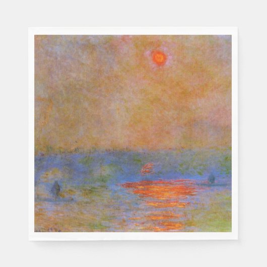 ウォータールー橋、霧の中の日光 スタンダードランチョンナプキン (正面)