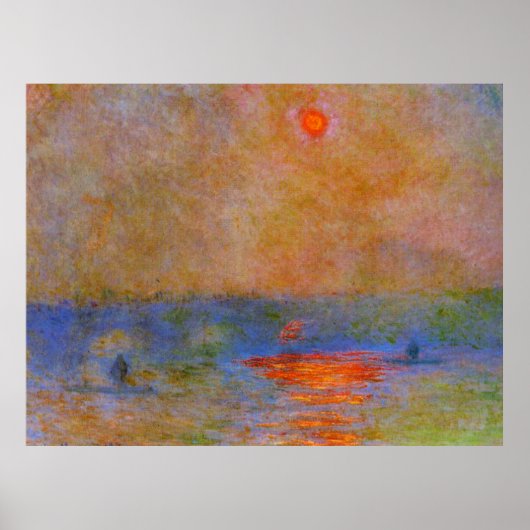 ウォータールー橋、霧の中の日光 ポスター (正面)